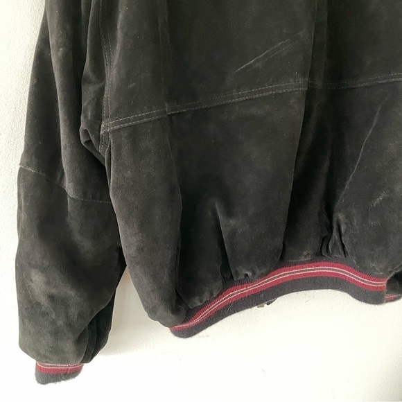vintage Genel London Suede Leather Bomber Jacket - Picture 7 of 12